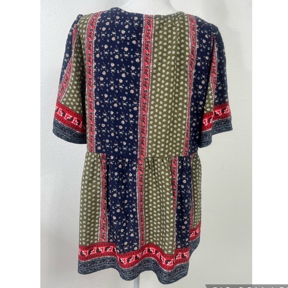 Weekend Suzanne Betro Blouse Womens 1X Boho Peasant Shirt Tunic Floral Print - Picture 4 of 10